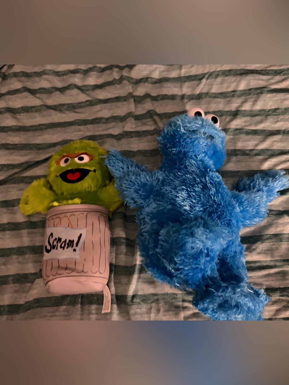 Sesame Street Cookie Monster Blue Plush Toy & Oscar the Grouch